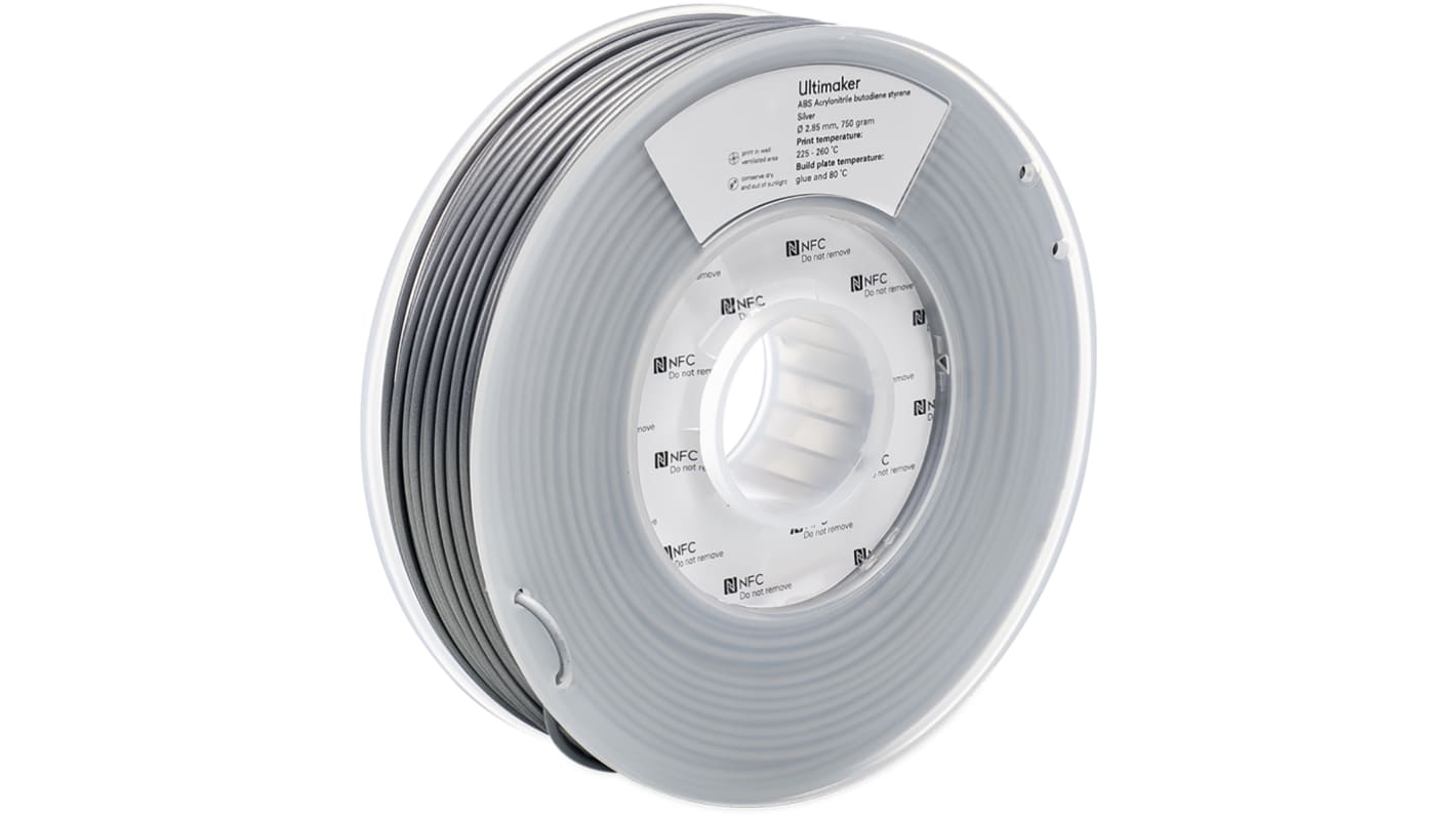 Ultimaker 2.85mm Silver ABS 3D Printer Filament, 750g