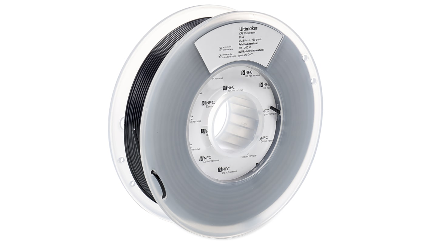 Ultimaker 2.85mm Black CPE 3D Printer Filament, 750g