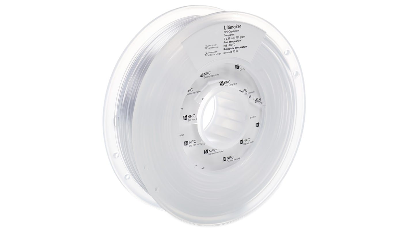 Ultimaker 2.85mm Transparent CPE 3D Printer Filament, 750g