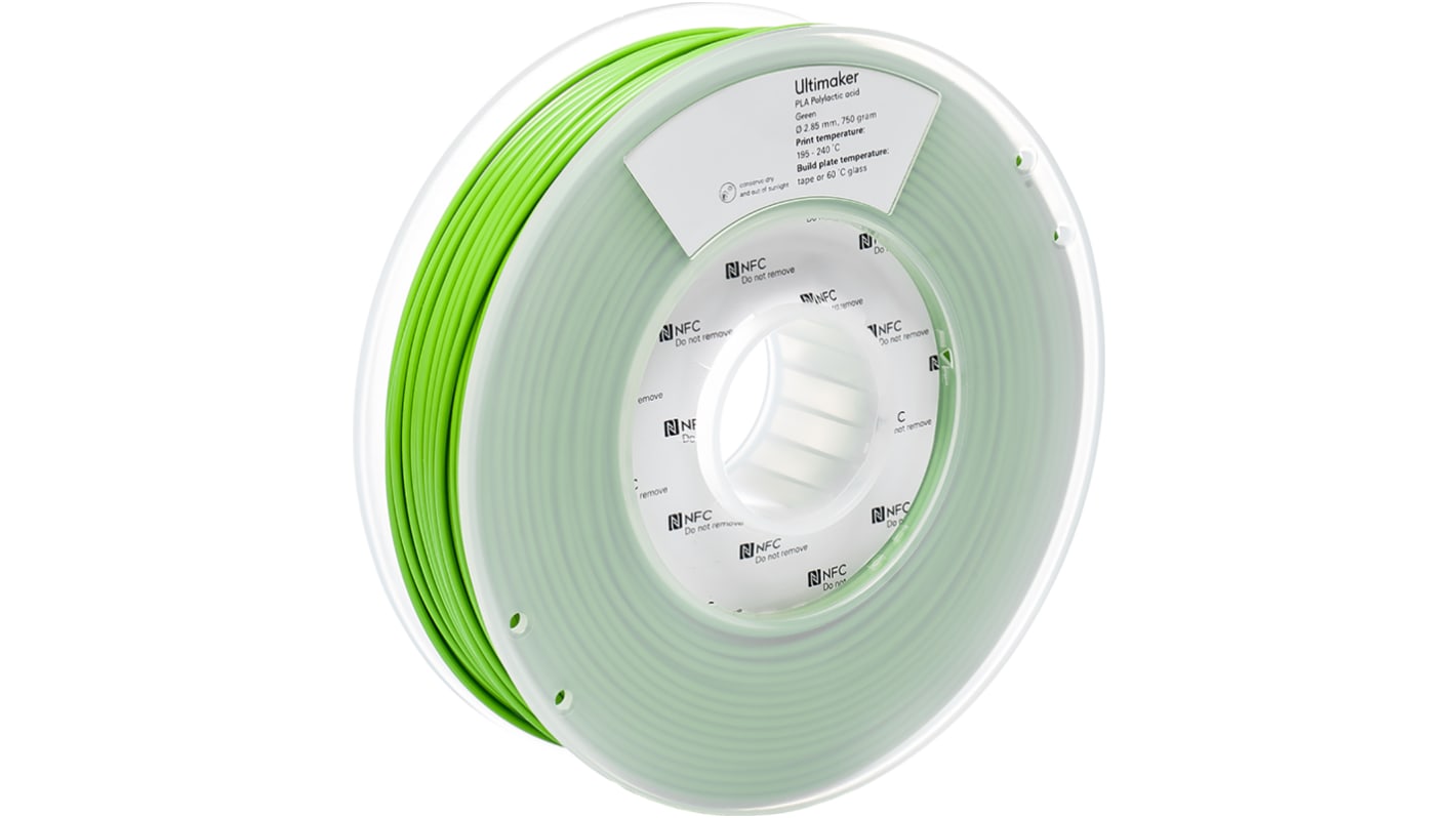 Ultimaker 2.85mm Green PLA 3D Printer Filament, 750g