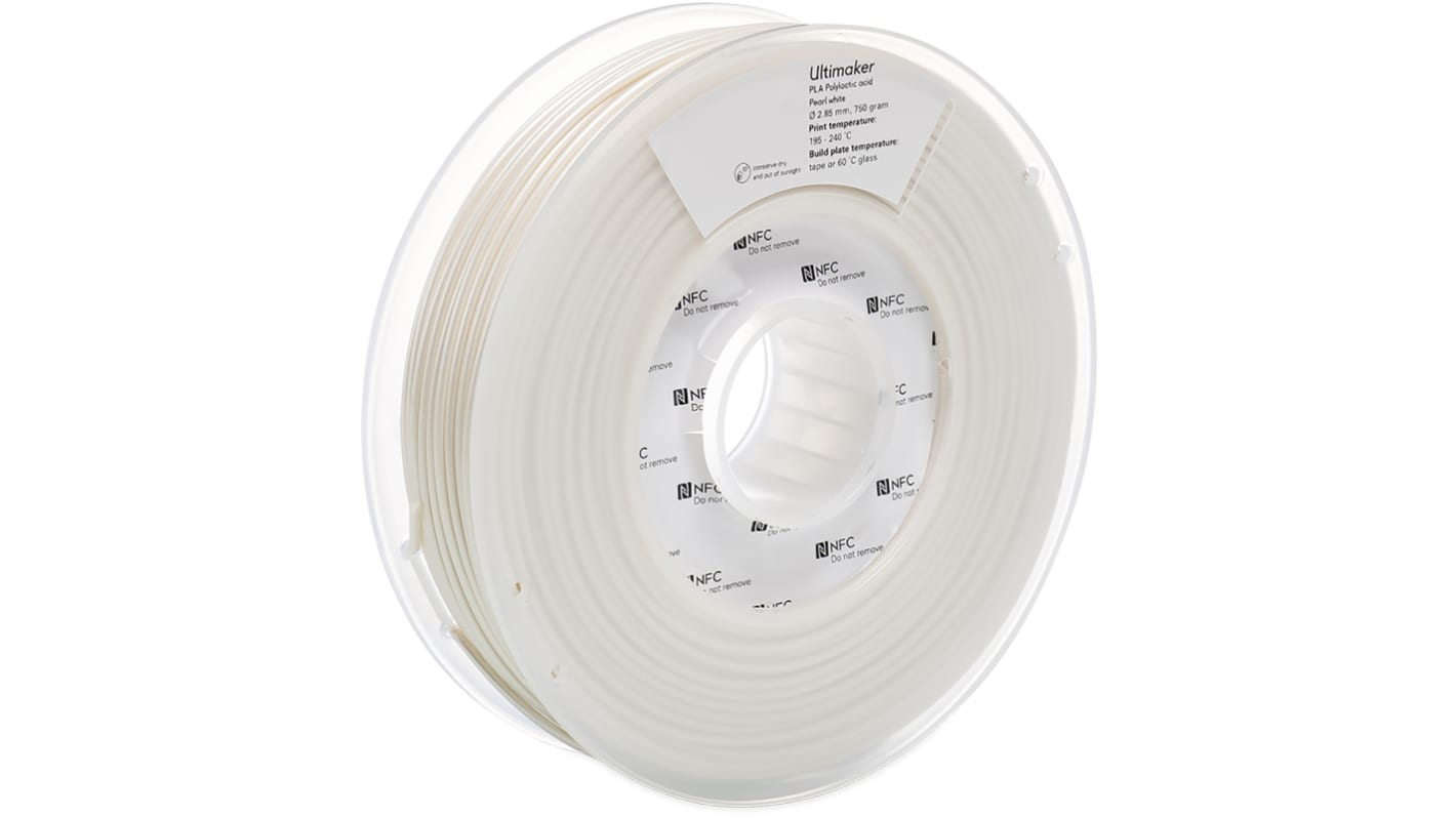 Ultimaker 2.85mm Pearl White PLA 3D Printer Filament, 750g