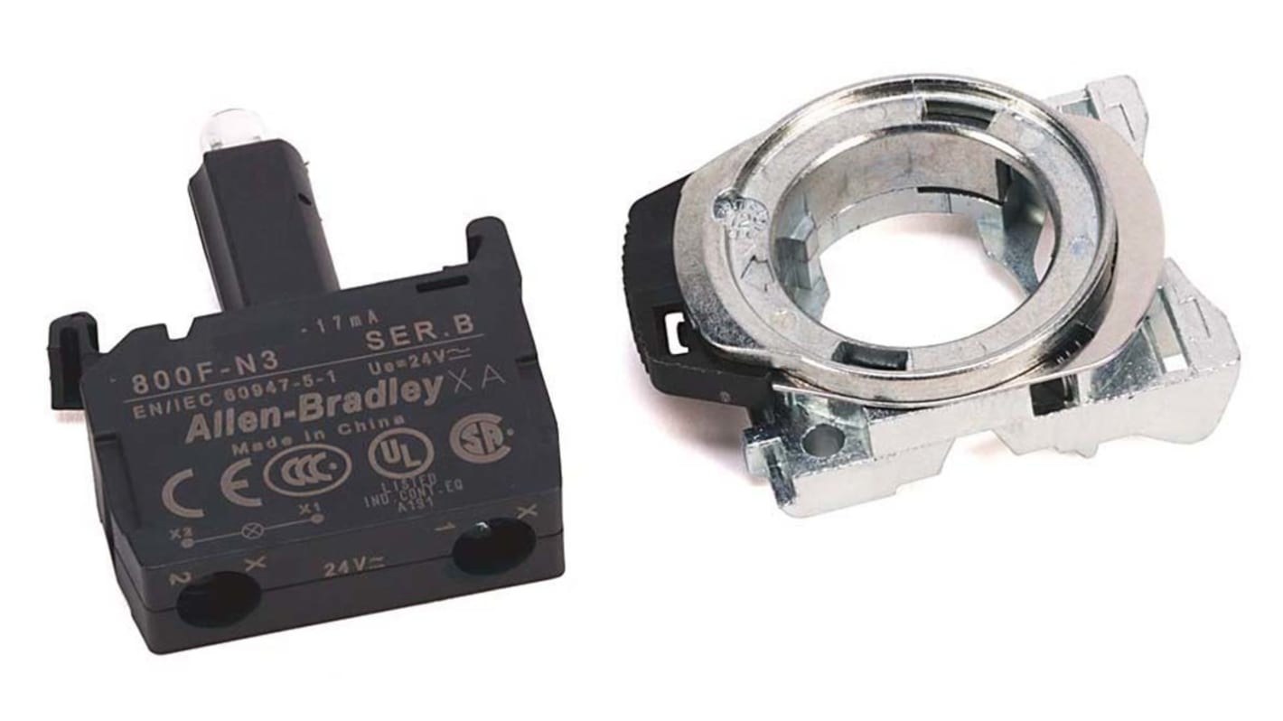 Allen Bradley 带灯灯泡和底座, 红色灯, 照明块, 24V 交流/直流, 800F系列