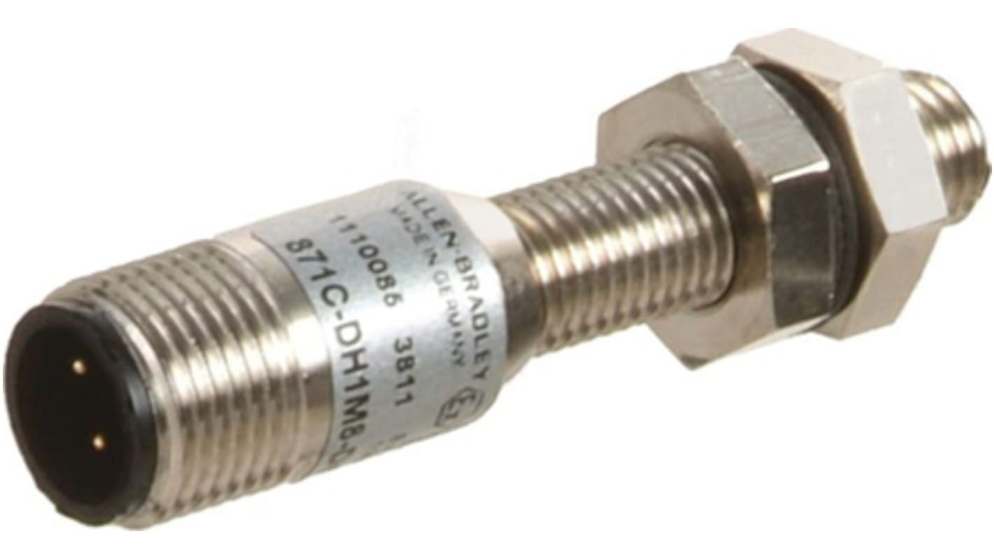 Allen Bradley Inductive Barrel-Style Proximity Sensor, M5 x 0.5, 0.8 mm Detection, PNP Output, 10 → 30 V dc, IP67