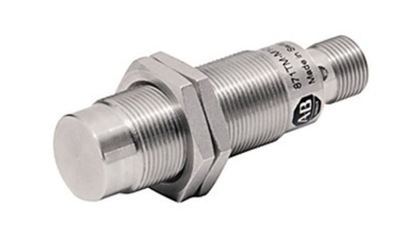 Allen Bradley 871TM Series Inductive Barrel-Style Proximity Sensor, M18 x 1, 20 mm Detection, PNP Output, 10 →