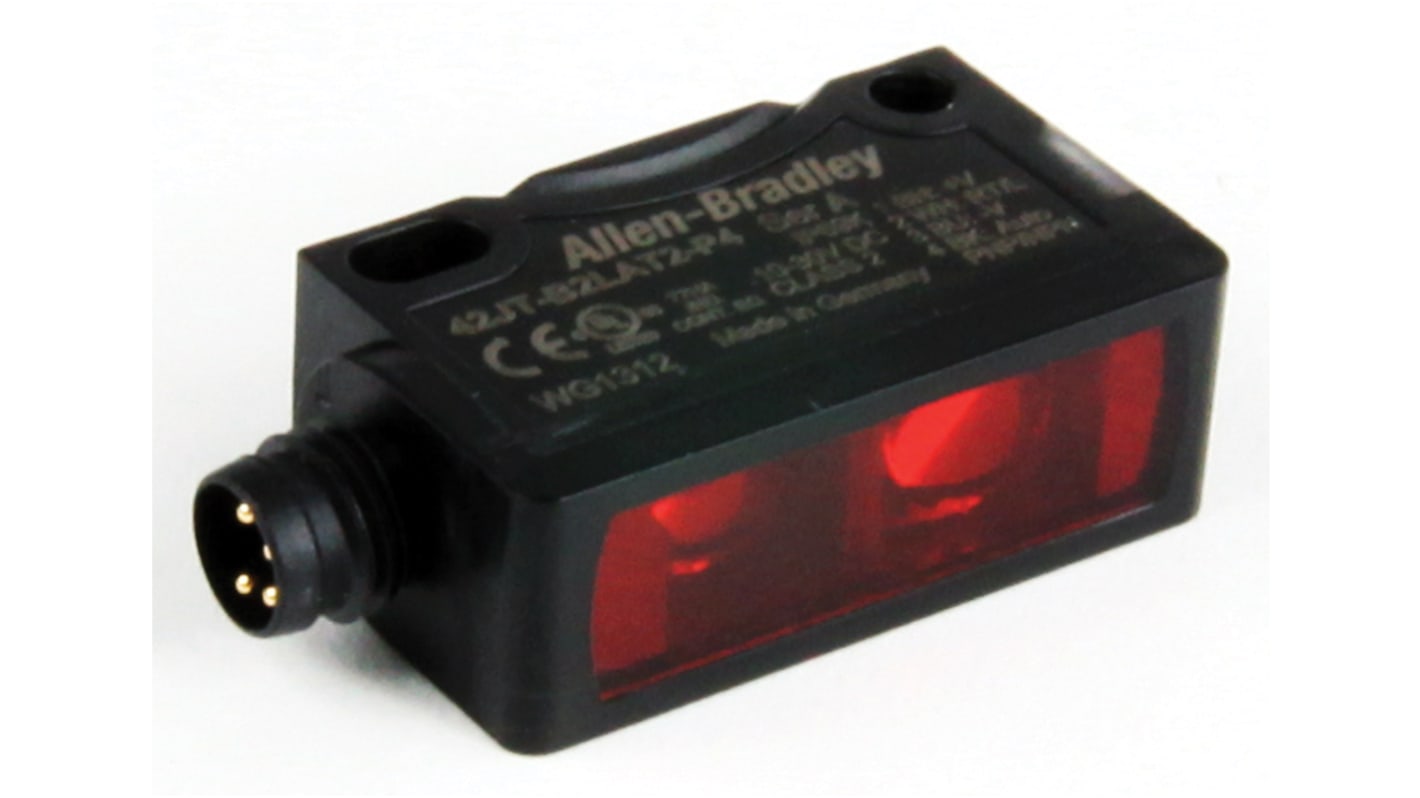 Rs-Online Sensore fotoelettrico Rettangolare Allen Bradley a soppressione di sfondo rilevamento 3 mm → 400 mm uscita
