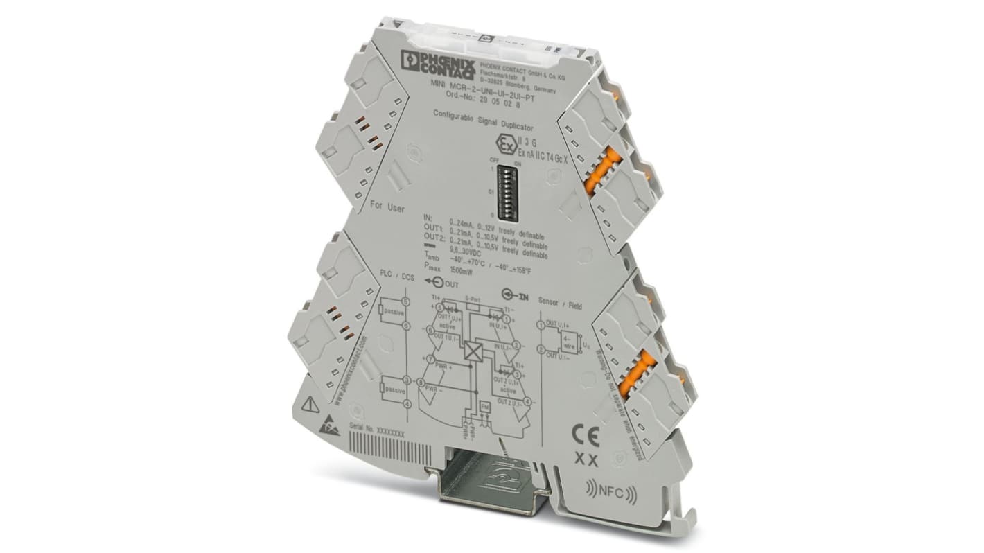 Phoenix Contact MINI MCR Series Signal Conditioner, Current, Voltage Input, Current, Voltage Output, 24V dc Supply, ATEX