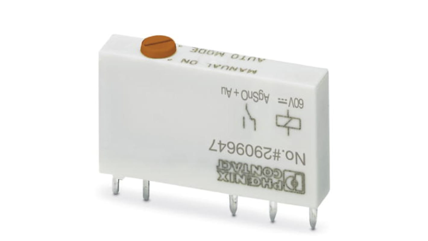 Phoenix Contact PCB Mount Non-Latching Relay, 60V dc Coil, SPDT