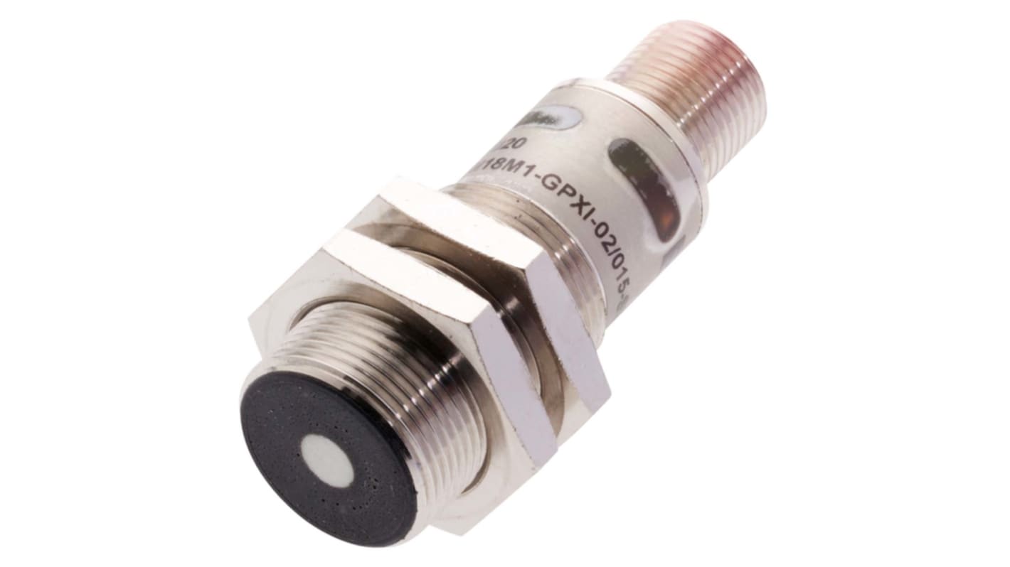 BALLUFF Ultrasonic Barrel-Style Proximity Sensor, M18 x 1, 25 → 250 mm Detection, PNP & NPN Output, 10 →