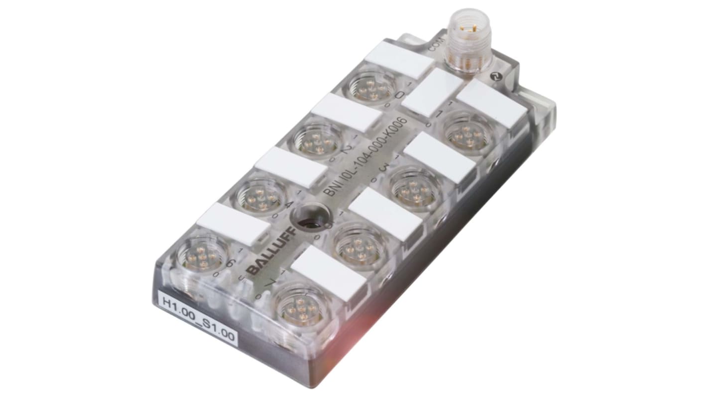 BALLUFF M12传感器分线盒, 8端口, IO-LINK, 18 → 30.2V 直流, BNI系列