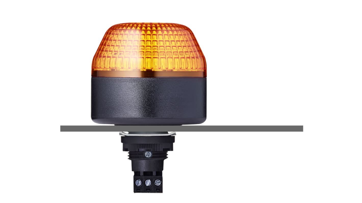 AUER Signal IBL Series Amber Multiple Effect Beacon, 24 V ac/dc, Panel Mount, LED Bulb, IP65