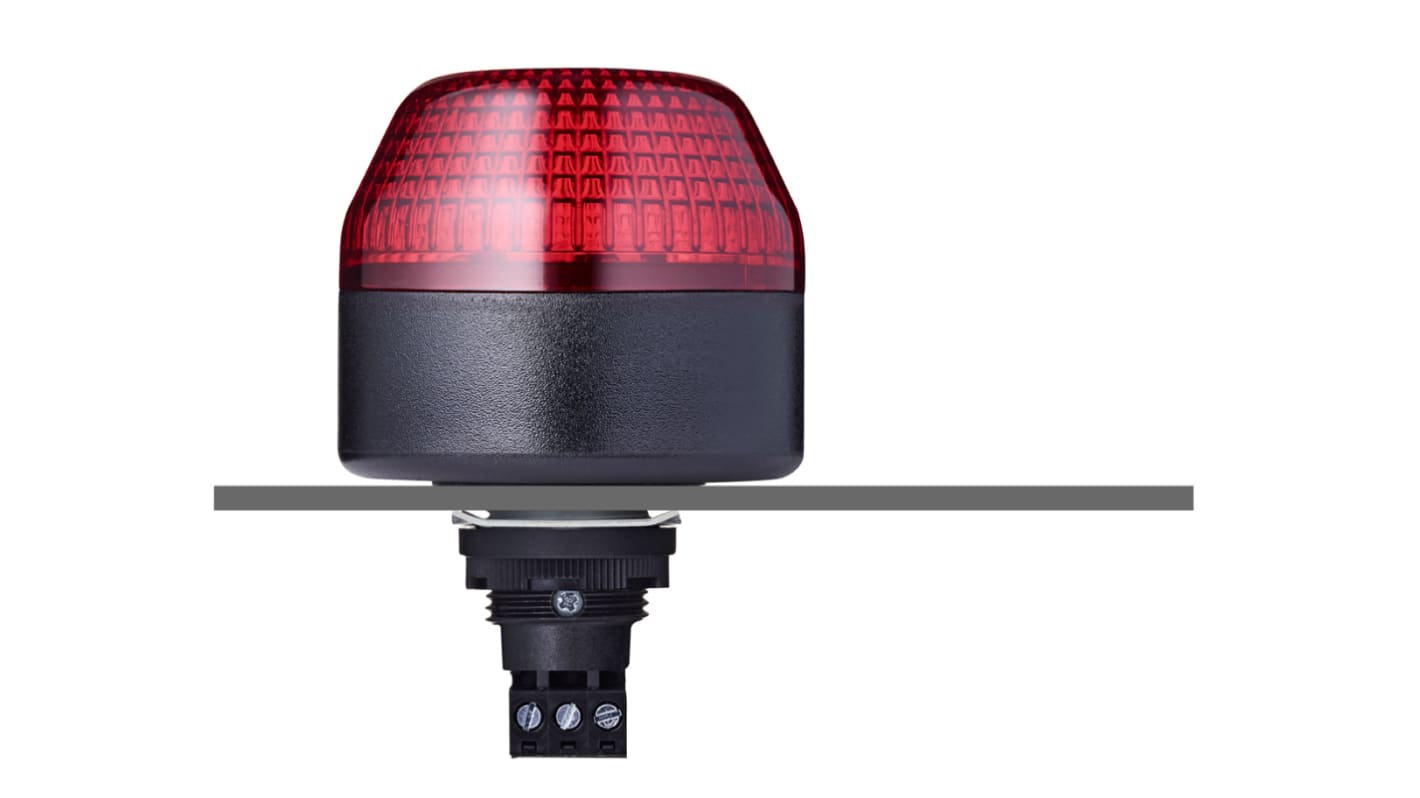 AUER Signal IBL Series Red Multiple Effect Beacon, 24 V ac/dc, Panel Mount, LED Bulb, IP65