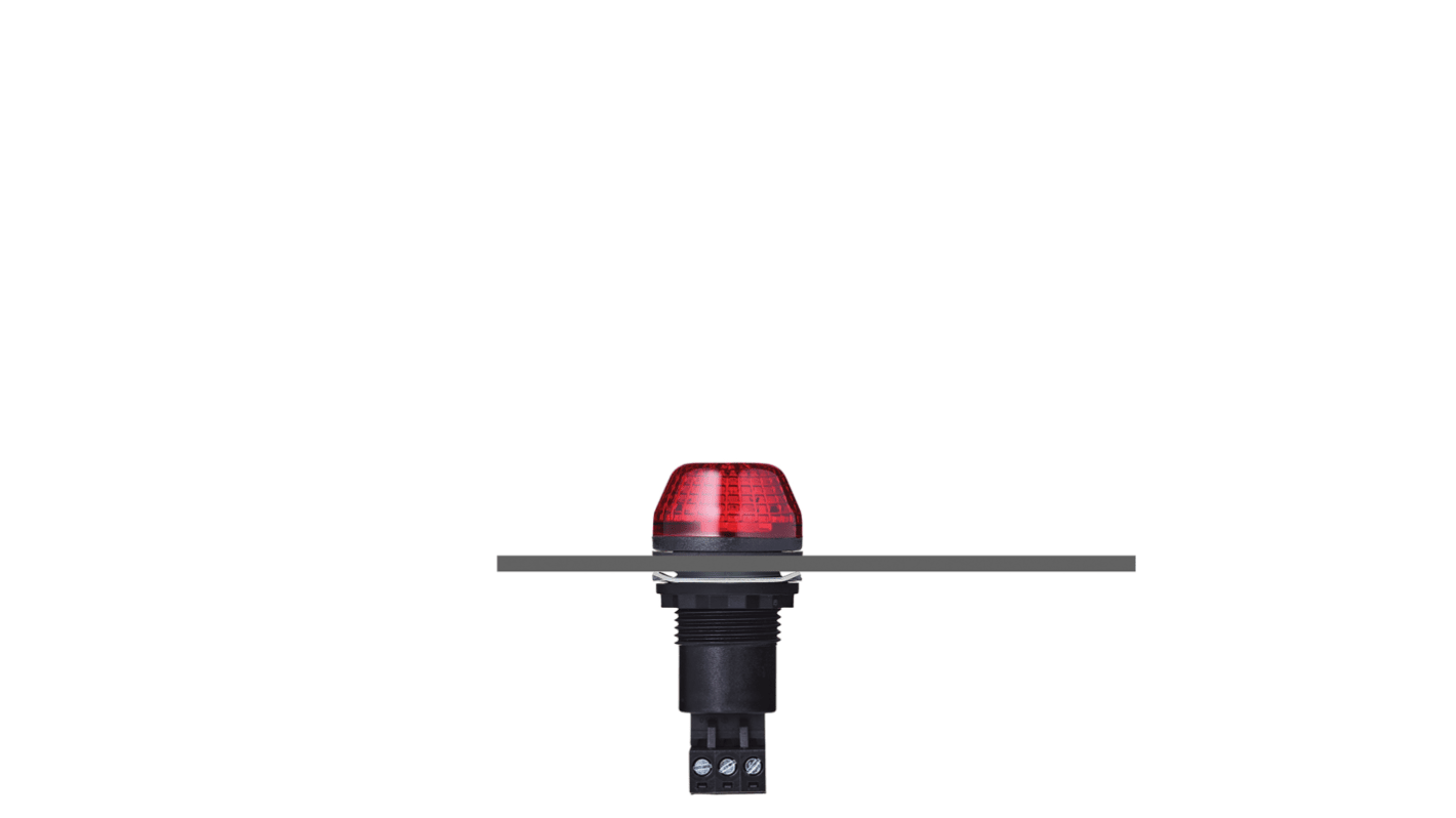 Balise clignotante à LED Rouge AUER Signal série IBS, 24 V (c.a./c.c.)