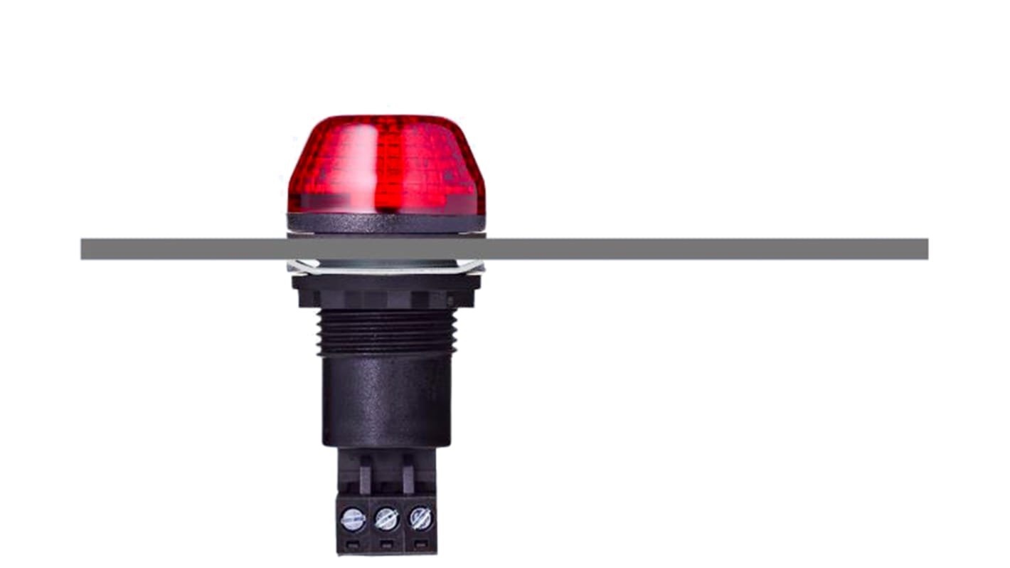 Sygnalizator 24 V AC/DC Stroboskop Czerwony Montaż panelowy LED