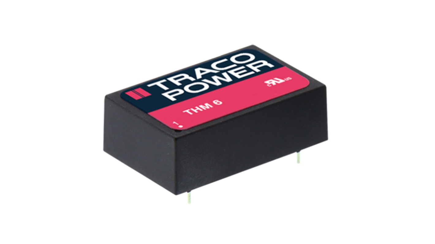 TRACOPOWER THM 6 DC-DC Converter, ±5V dc/ ±600mA Output, 4.5 → 9 V dc Input, 6W, PCB Mount, +90°C Max Temp -40°C