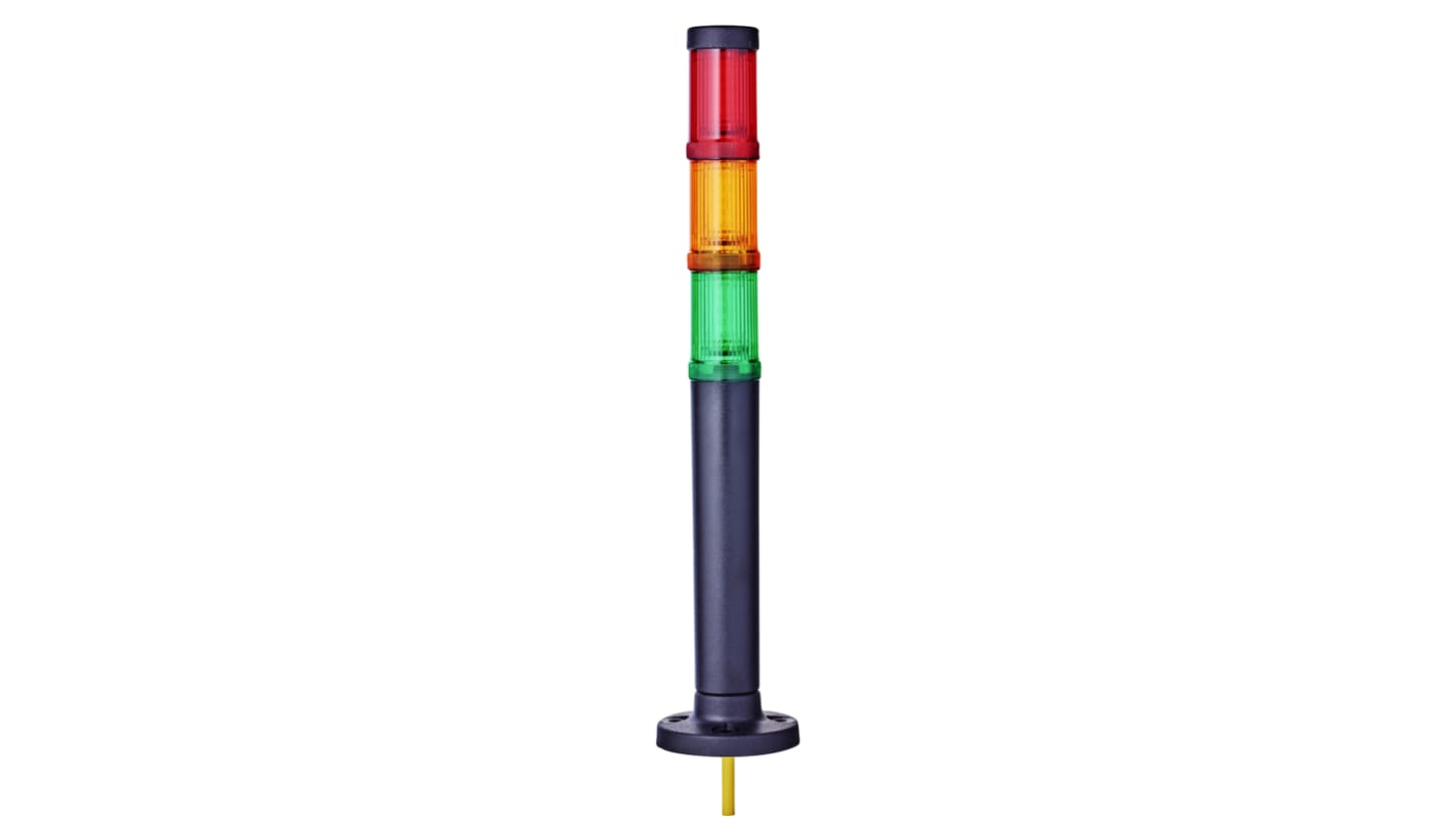 Rs-Online Torretta di segnalazione AUER Signal 24 V ca/cc LED 3 elementi lenti Rosso/Verde/Ambra