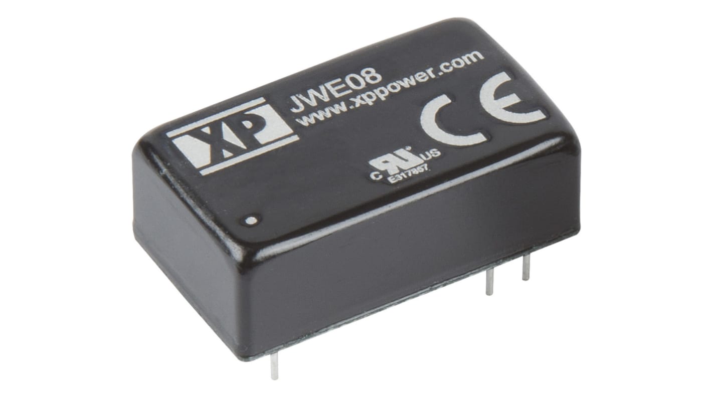 XP Power JWE08 Isolated DC-DC Converter, ±15V dc/ ±265mA Output, 18 → 75 V dc Input, 8W, Through Hole, +105°C