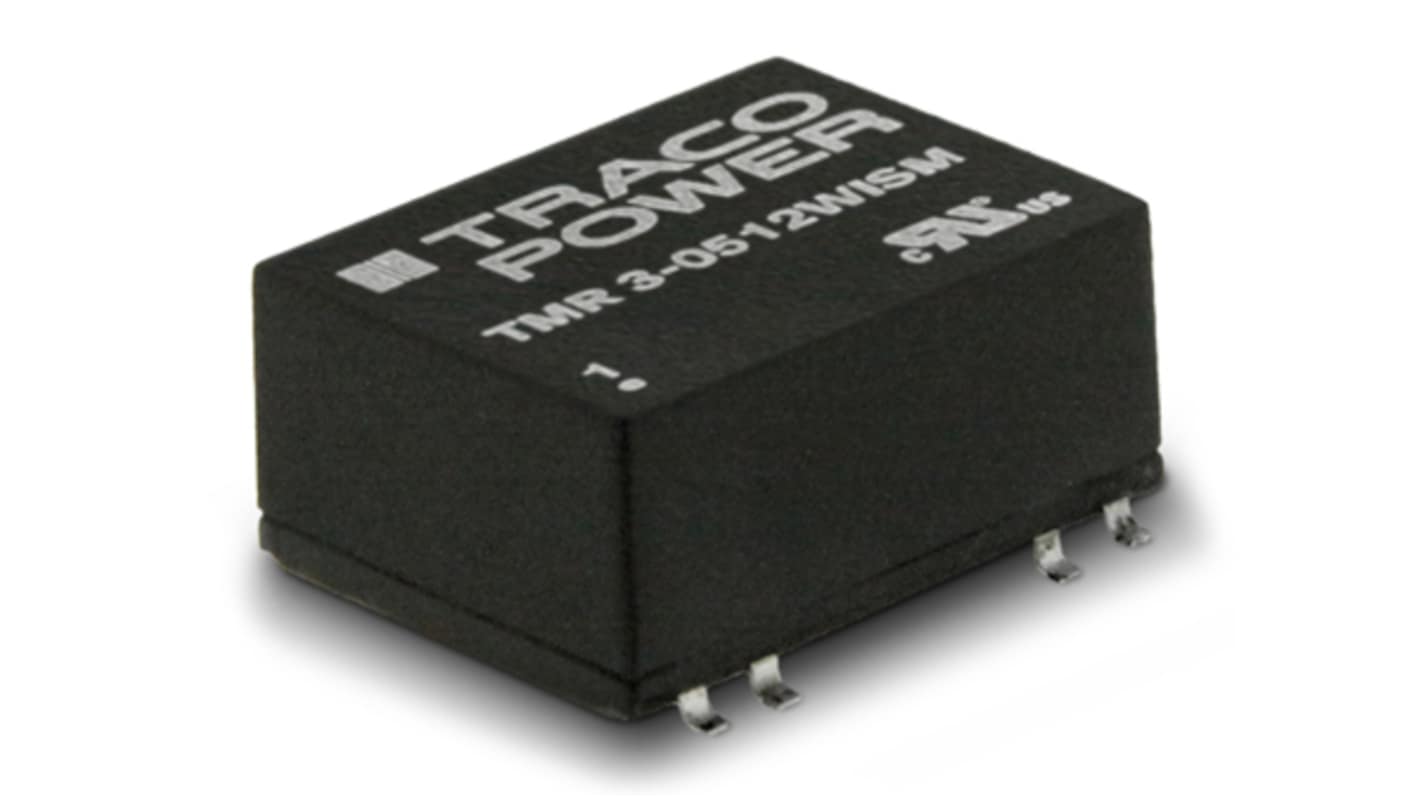 TRACOPOWER TMR 3 WISM Isolated DC-DC Converter, 5V dc/ 600mA Output, 4.5 → 75 V dc Input, 3W, PCB Mount, +85°C