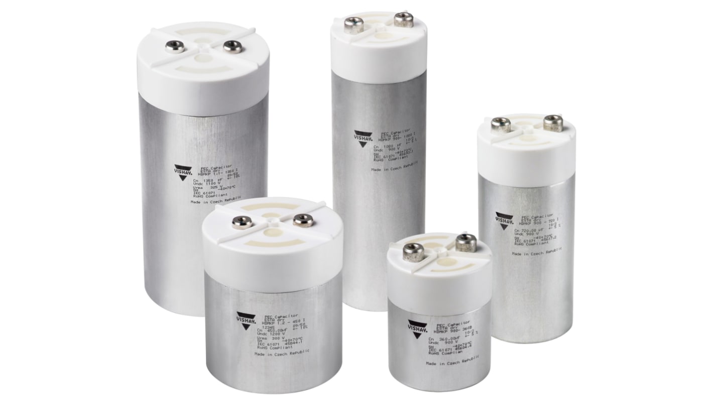 Vishay HDMKP Polypropylene Power Electronic Capacitors (PEC), 2000V dc, ±5%, 390μF, Plug In