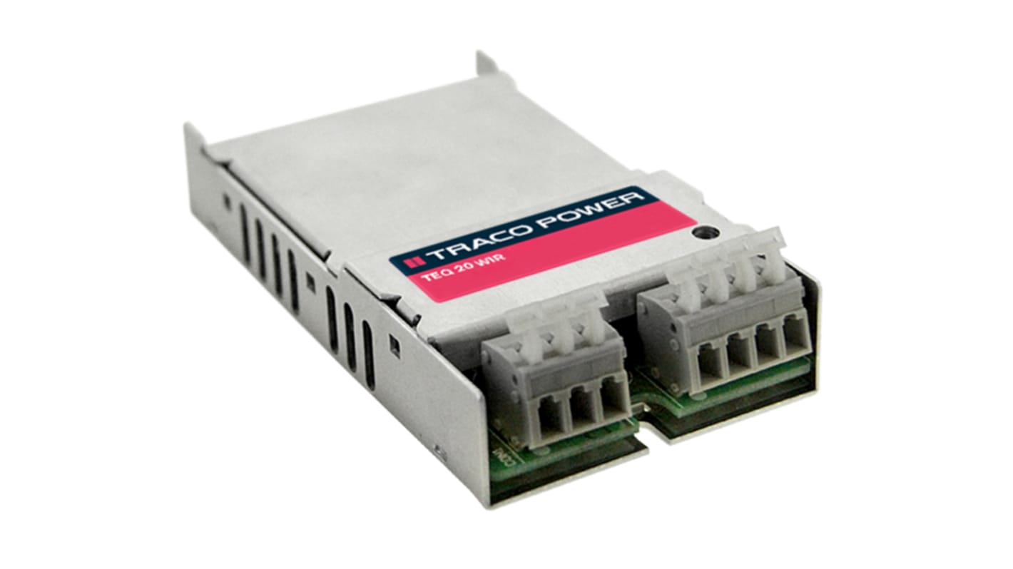 TRACOPOWER TEQ 20WIR DC-DC Converter, 5V dc/ 4A Output, 9 → 36 V dc Input, 20W, Chassis Mount, +83°C Max Temp