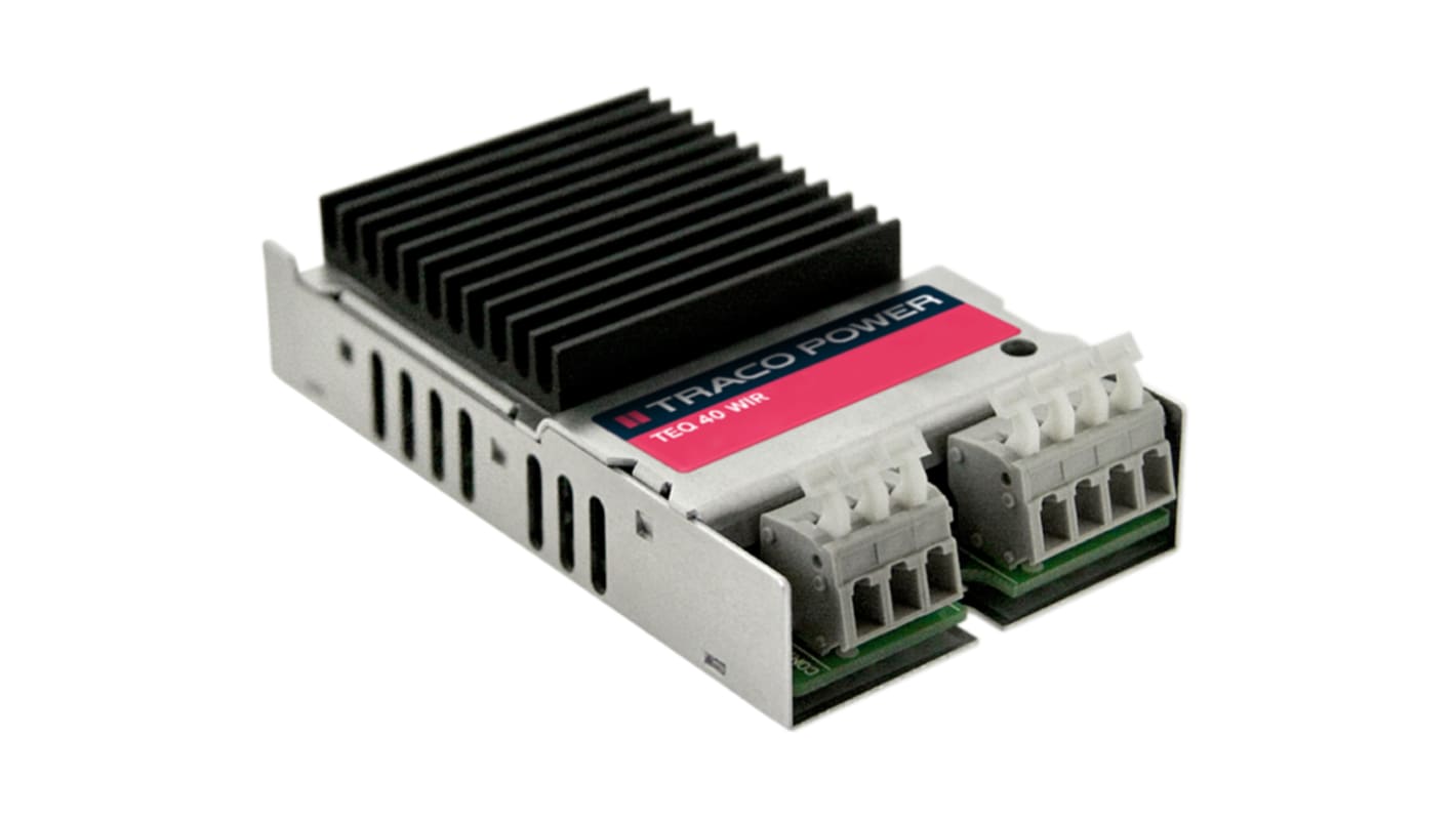 TRACOPOWER TEQ 40WIR DC-DC Converter, 15V dc/ 2.67A Output, 9.5 → 36 V dc Input, 40W, Chassis Mount, +83°C Max
