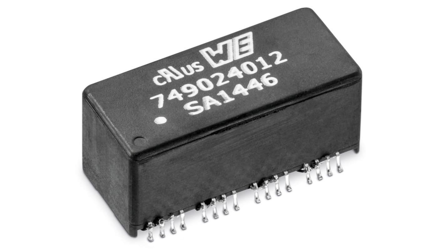 Transformator LAN Ethernet, IEC 60601-1, IEC 60950-1, IEEE 802.3, Montaż powierzchniowy, W obudowie, 4kV ac