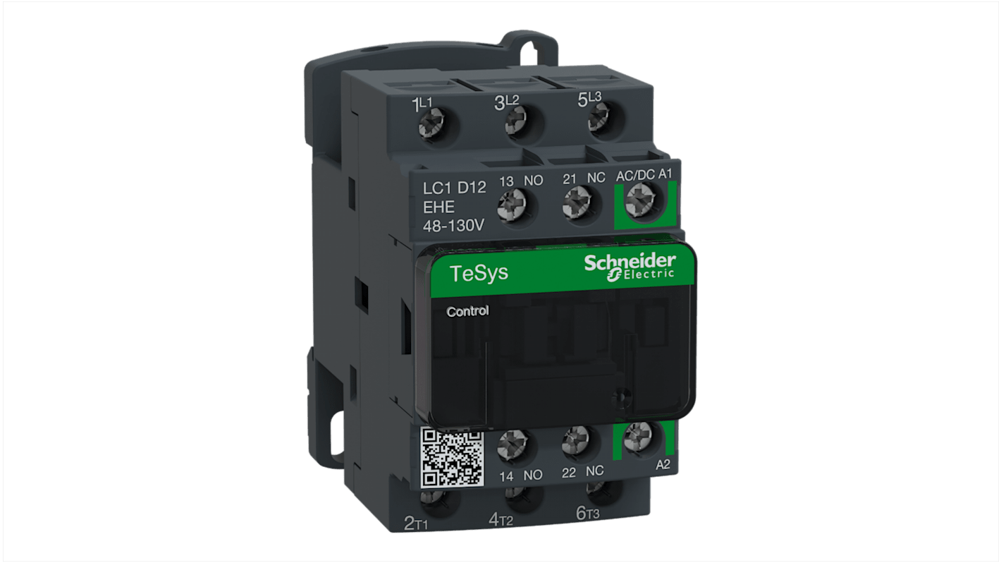 Schneider Electric TeSys D LC1D Contactor, 110 V ac/dc Coil, 3-Pole, 12 A, 5.5 kW, 3NO, 690 V ac