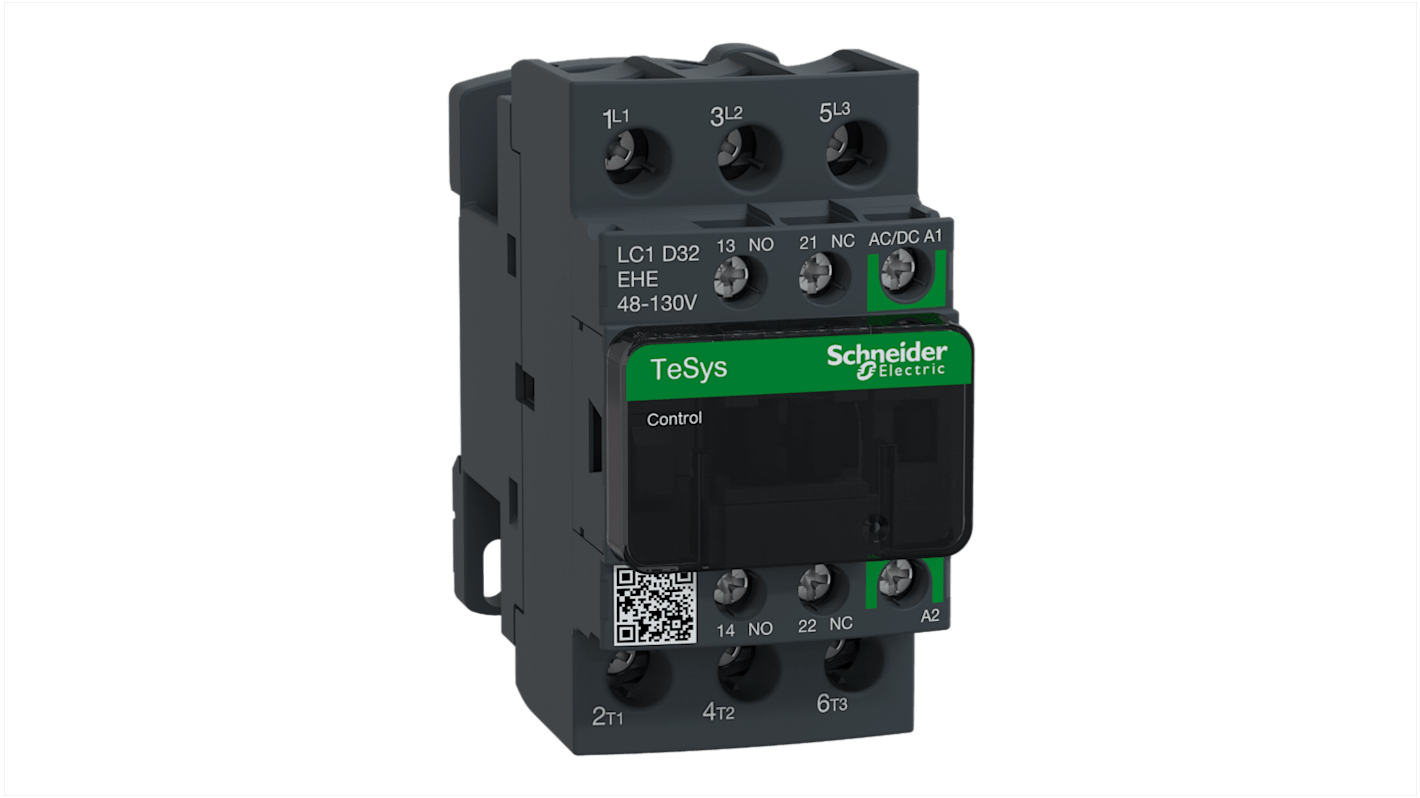 Schneider Electric TeSys D LC1D Contactor, 110 V ac/dc Coil, 3-Pole, 32 A, 15 kW, 3NO, 690 V ac