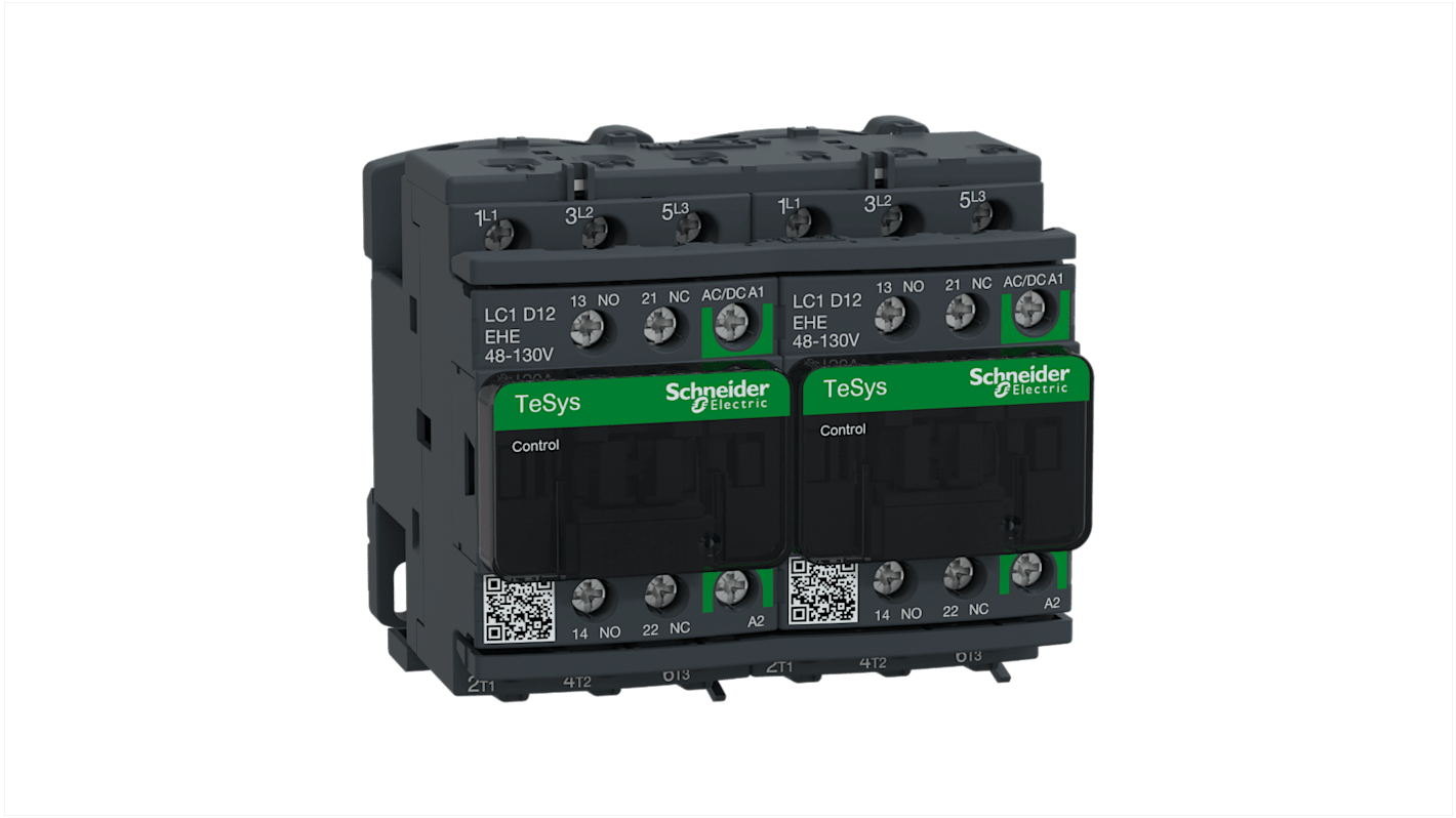 Schneider Electric TeSys D LC2D Reversing Contactor, 110 V ac/dc Coil, 3-Pole, 12 A, 5.5 kW, 3NO, 690 V ac