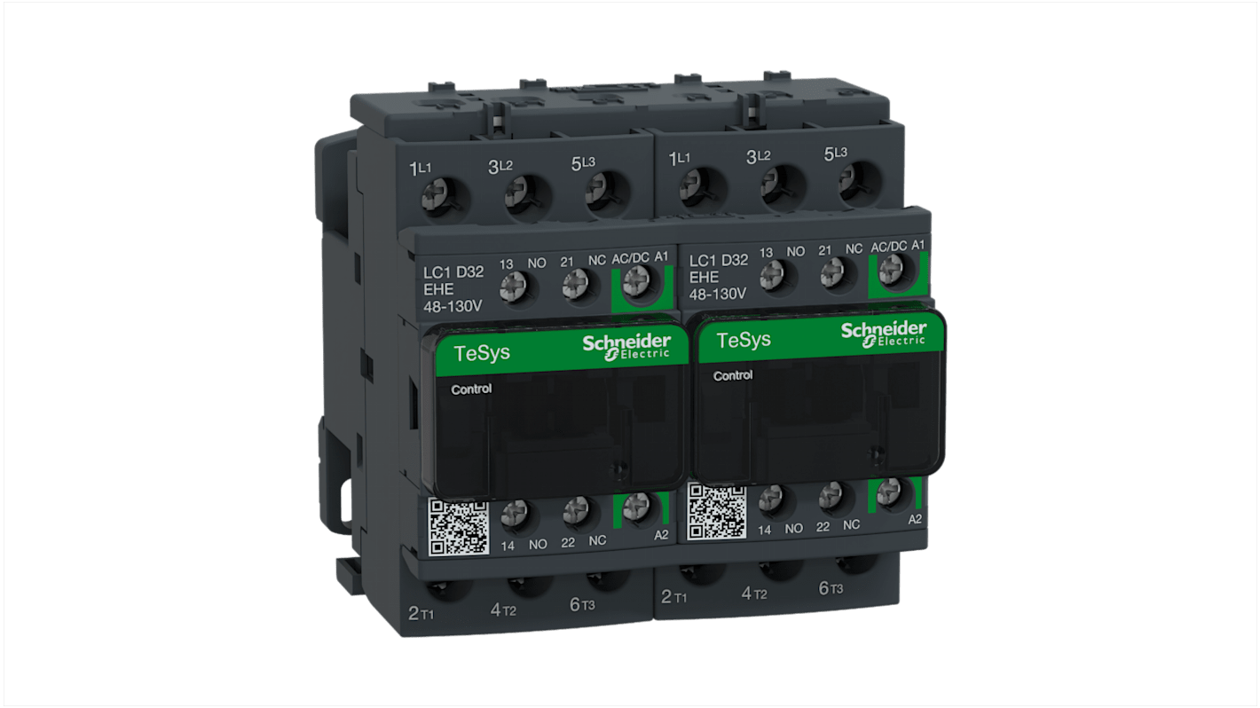 Schneider Electric TeSys D LC2D Reversing Contactor, 110 V ac/dc Coil, 3-Pole, 32 A, 15 kW, 3NO, 690 V ac