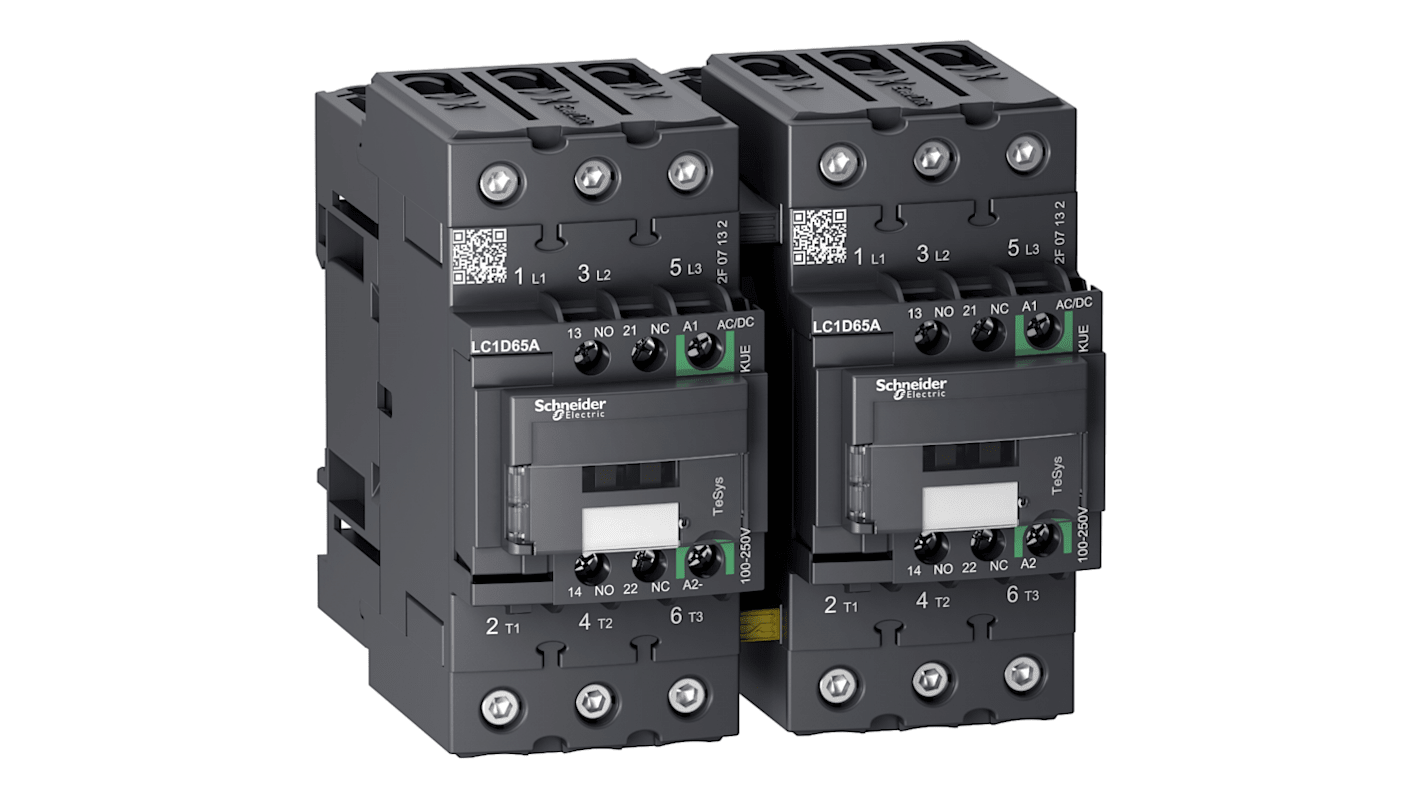 Schneider Electric TeSys D LC2D Reversing Contactor, 230 V ac Coil, 3-Pole, 65 A, 30 kW, 3NO, 690 V ac