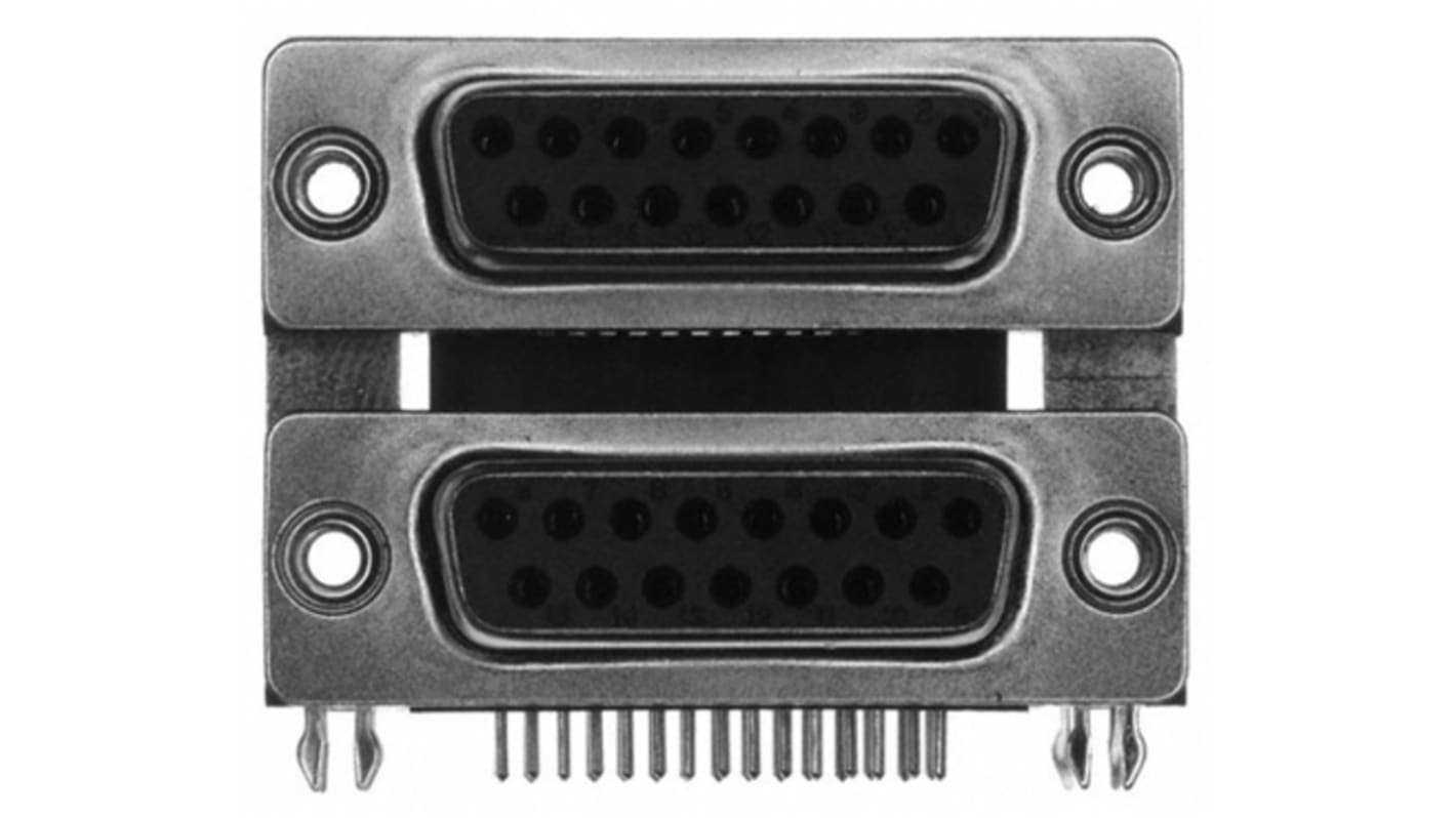 Norcomp D-subコネクタ, 15極, メス/メス, スルーホール実装, 189-015-513R571