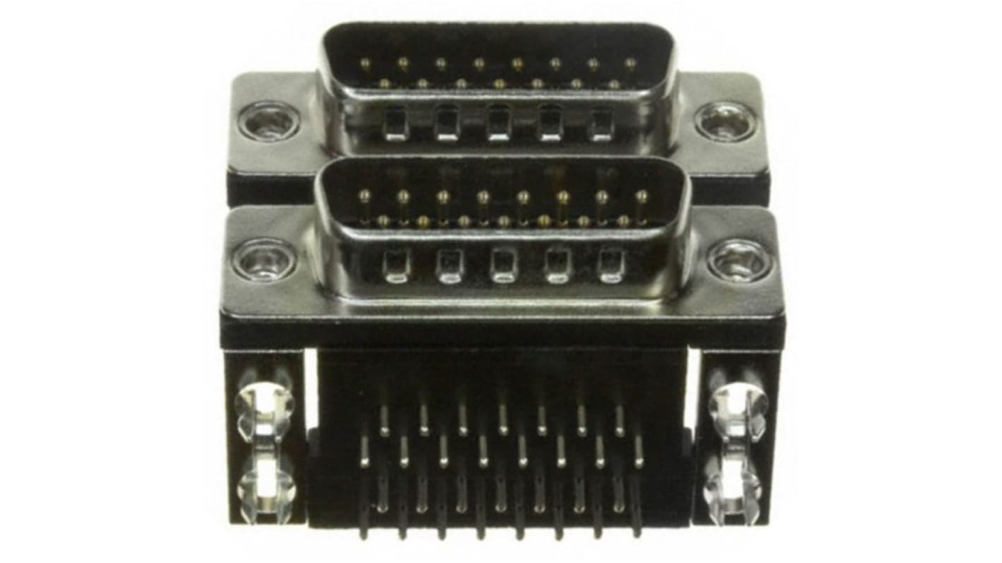 Norcomp D-subコネクタ, 15極, オス/オス, スルーホール実装, 189-015-613R491