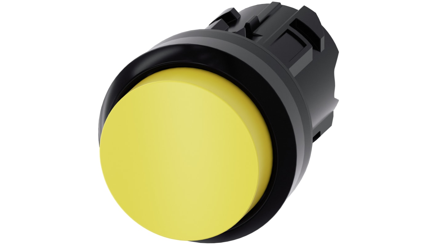 Siemens SIRIUS ACT Series Yellow Momentary Push Button, 22mm Cutout, IP66, IP67, IP69K
