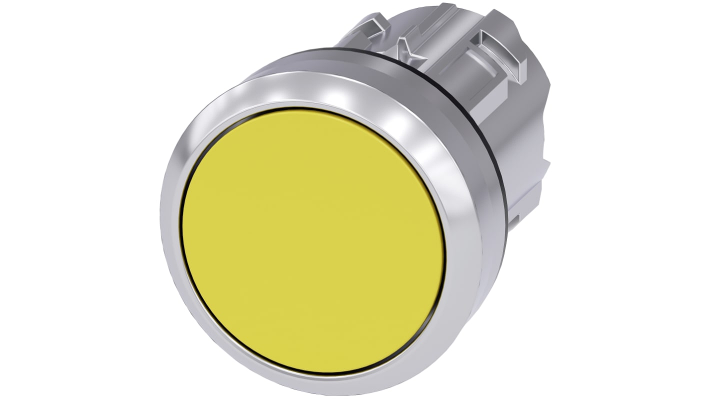Siemens 黄色圆形按钮, Φ22mm开孔, Φ29.5mm按钮, 瞬时, IP66, IP67, IP69K, SIRIUS ACT 3SU10系列