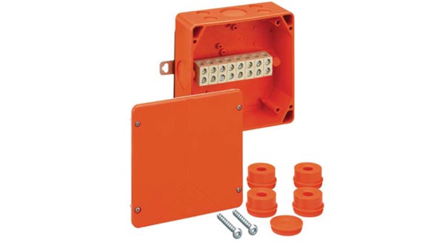 Spelsberg WKE Series Orange Junction Box, IP54, IP65, 8 Terminals, 165 x 165 x 76mm