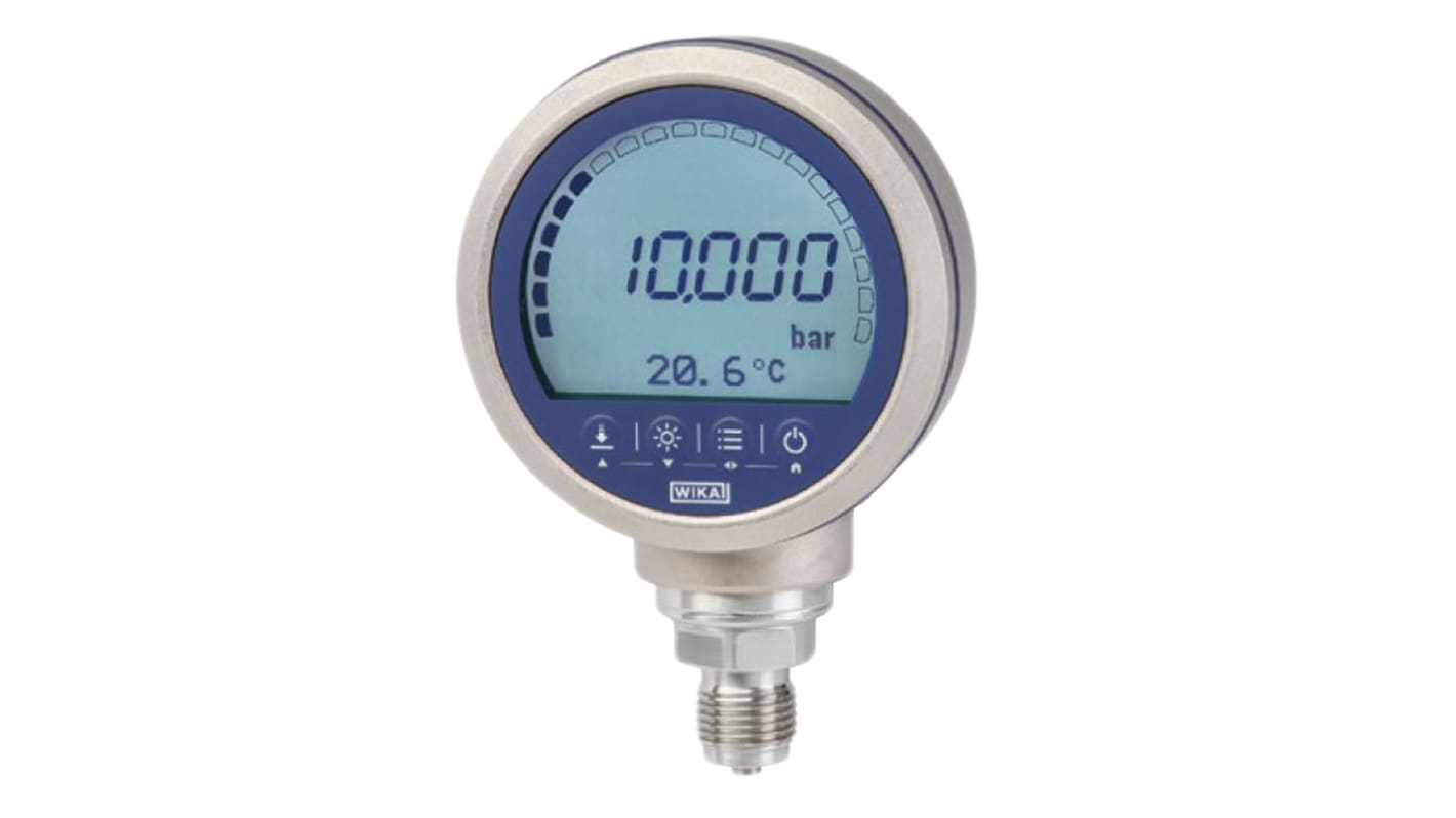 WIKA G 1/2 Digital Pressure Gauge 700bar Bottom Entry, 46885349, Wireless, 0bar min.