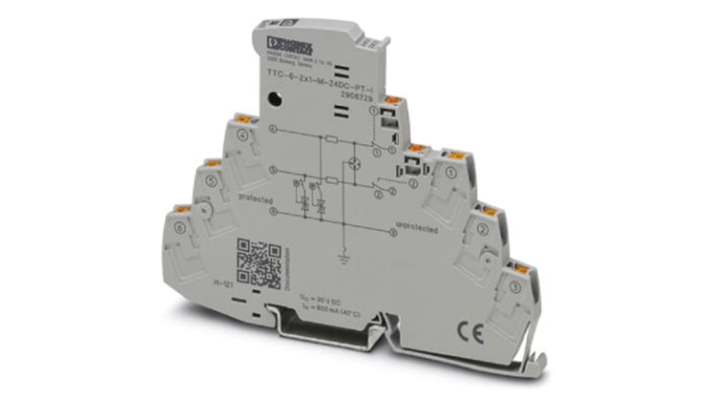 Protector contra transitorios Phoenix Contact, Dispositivos de protección contra sobretensiones, 30 V dc, 10kA, Carril