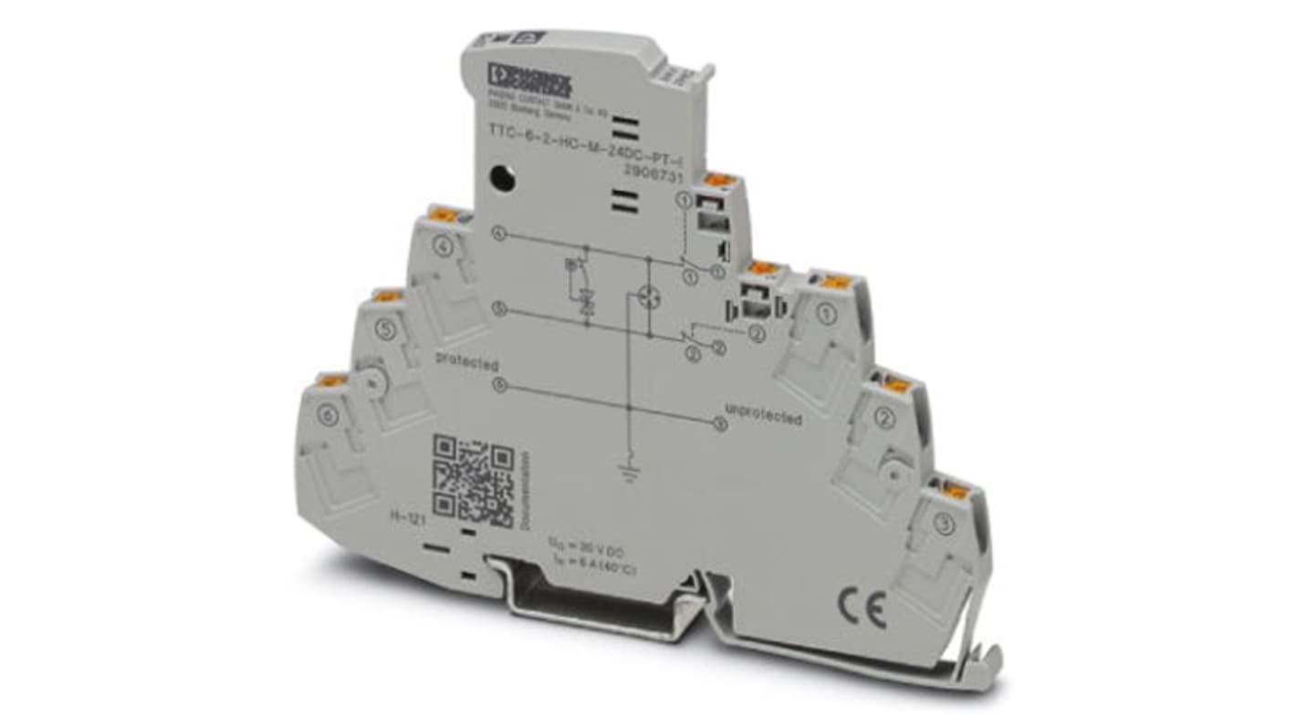 Protector contra transitorios Phoenix Contact, Dispositivos de protección contra sobretensiones, 30 V dc, 5kA, Carril