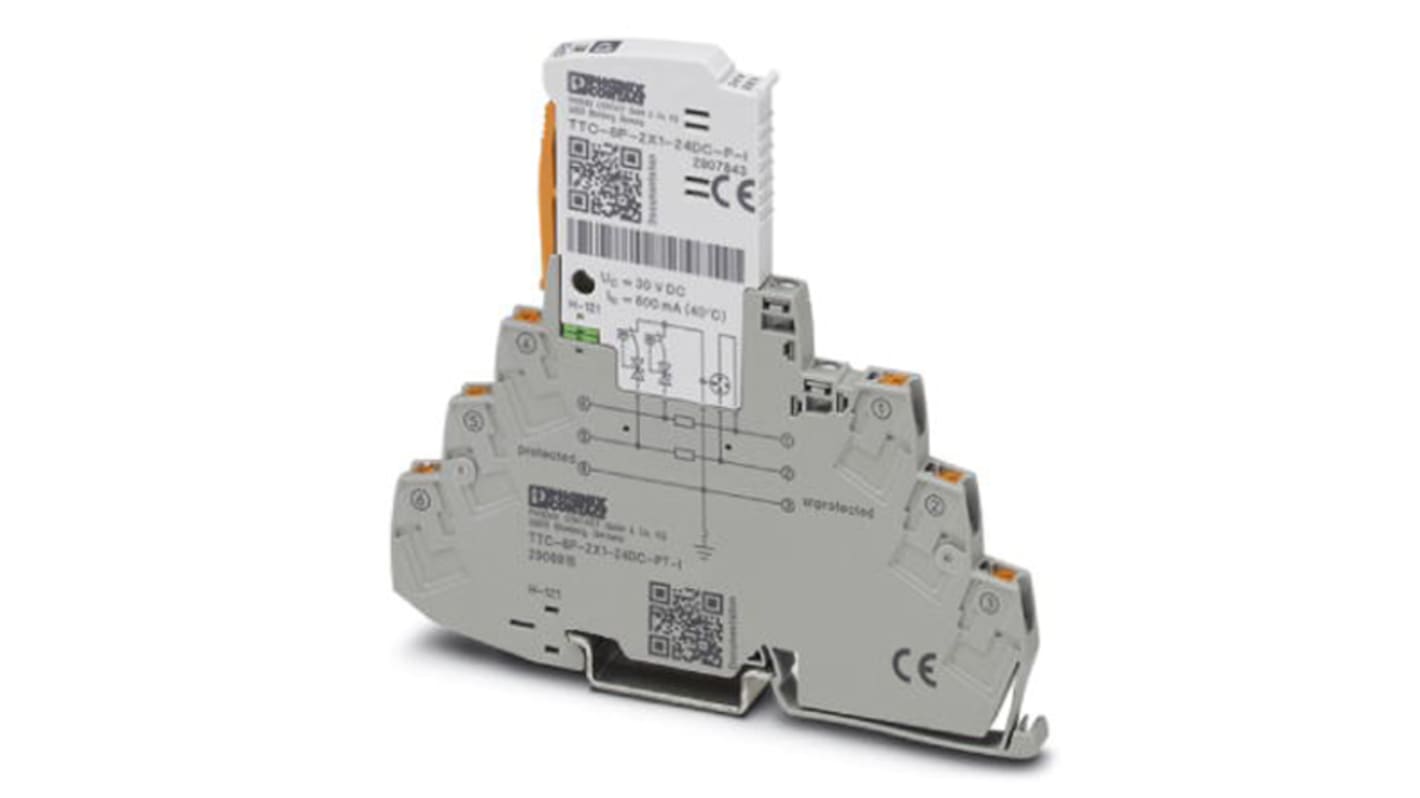 Phoenix Contact, TTC-6P-2X1-24DC-PT-I Surge Protector 30 V dc Maximum Voltage Rating 10kA Maximum Surge Current Surge