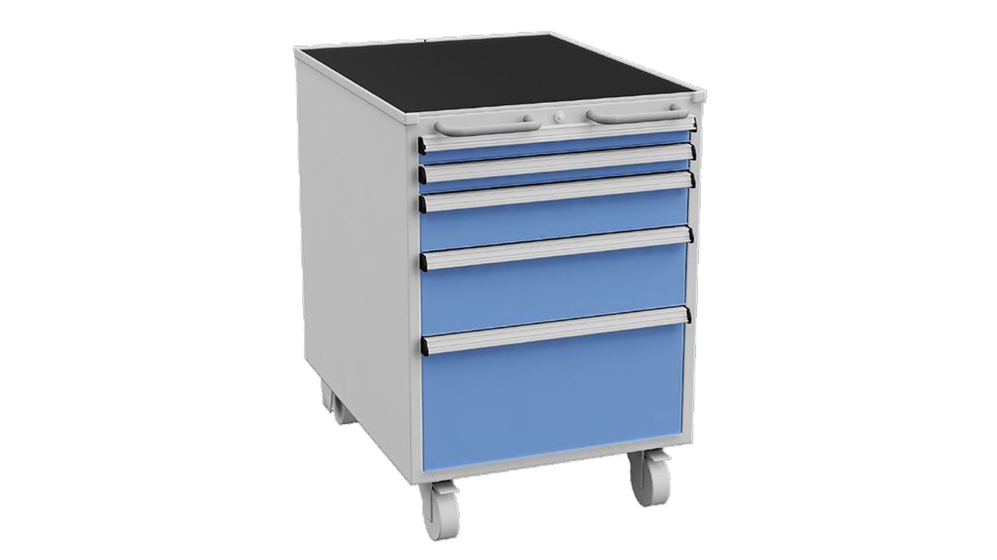 Treston Stahl Schubladeneinheit, Kleinteilemagazin, 5 Einschübe, 795mm x 550mm x 715mm