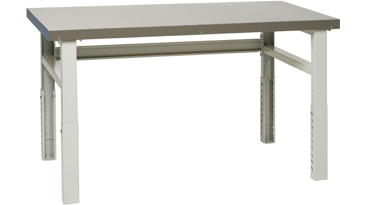 Treston C13041101 Steel Workbench, Adjustable Height, 750 → 1000mm x 1500mm x 750mm