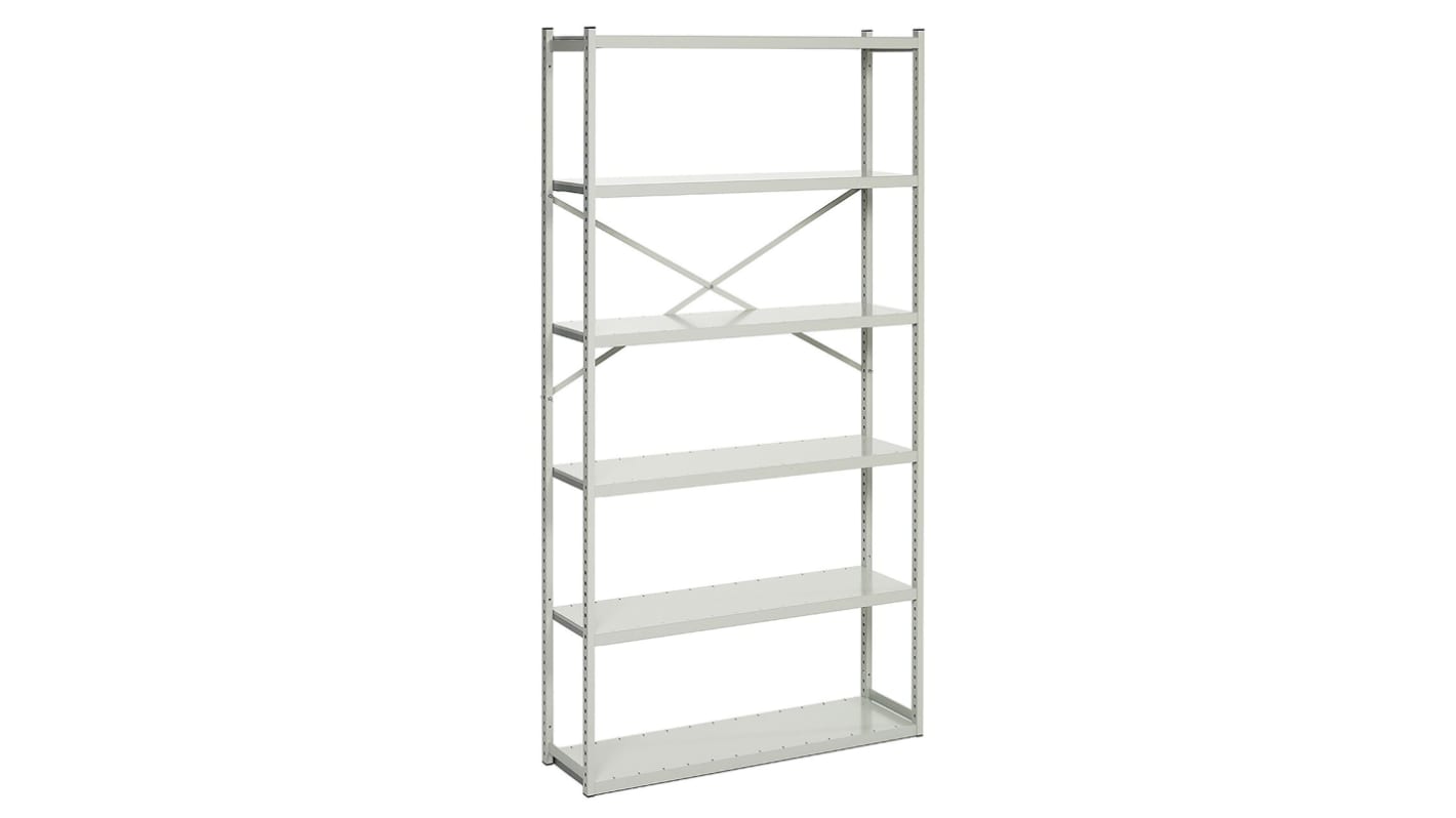 Treston Grey 6 Shelf Steel Storage Rack System Shelving Unit, 2000mm x 1000mm, 400mm, 150 kg/Shelf, 1000 kg/Part Load