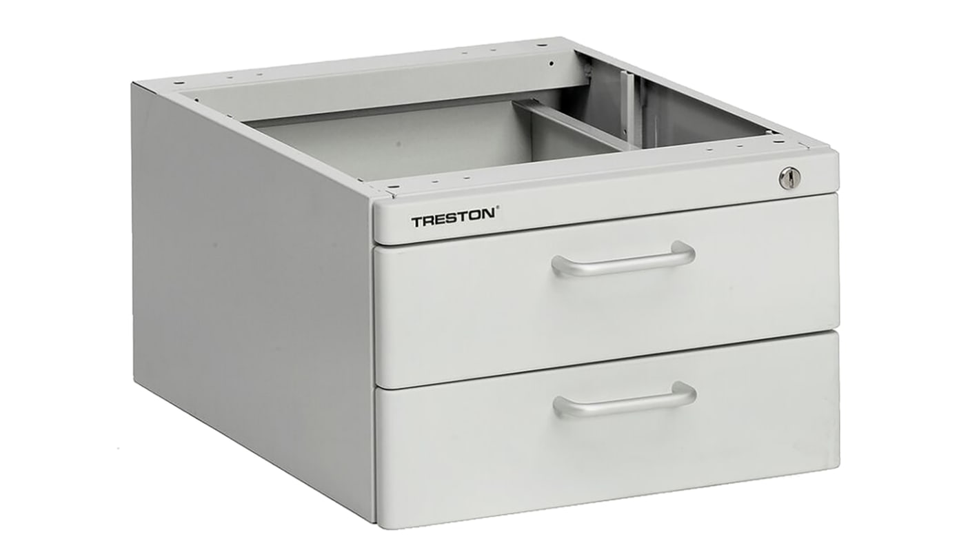 Treston 2 Drawer Unit, 245mm x 370mm x 460mm, Grey