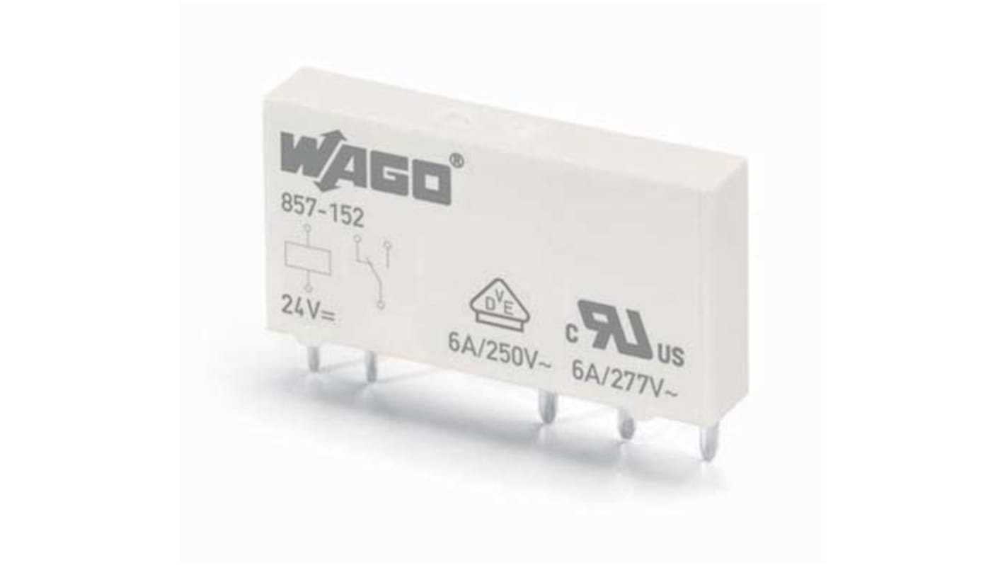 WAGO DIN Rail Power Relay, 24V dc Coil, 6A Switching Current