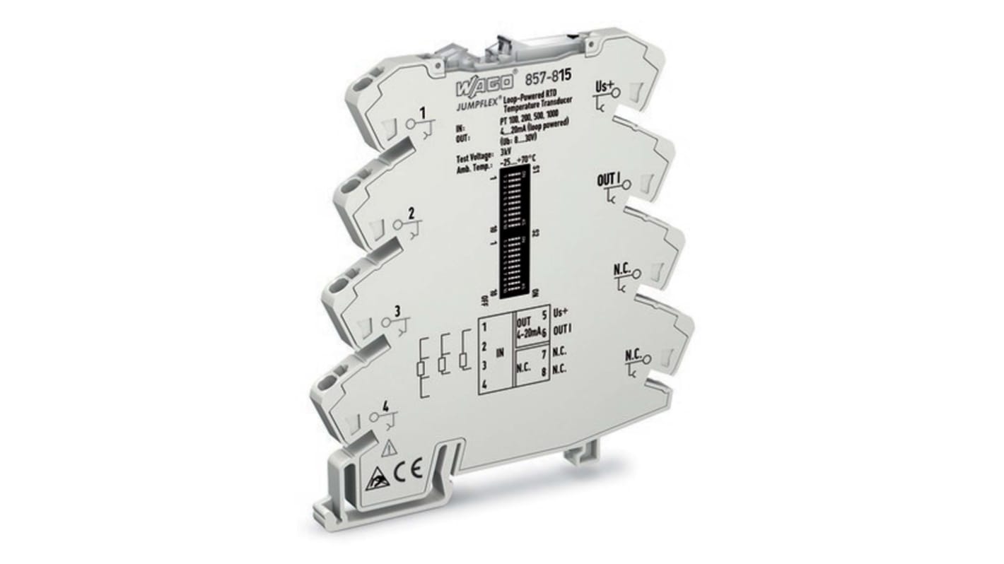 Wago Signalwandler, Widerstandstemperatur-Eingangswandler 30V, Widerstands-Temperaturfühler (RTD) / Strom 4 →