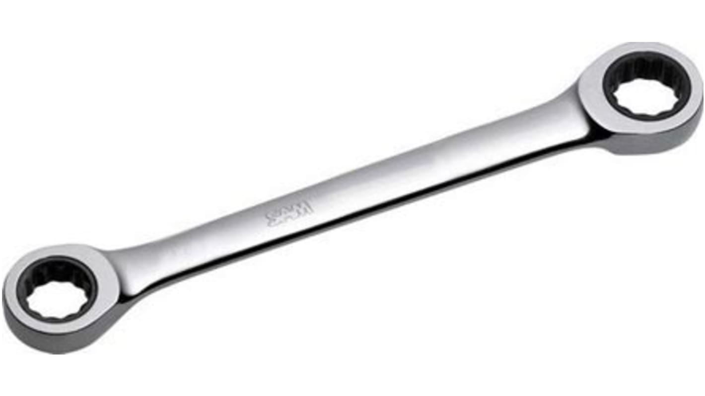 Chiave combinata a cricchetto SAM, lungh. 210 mm, bocca poligonale 16mm