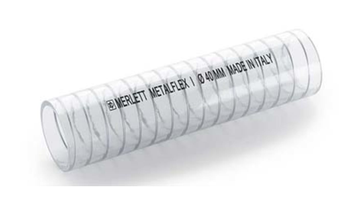 Contitech Metalflex PVC, Hose Pipe, 16mm ID, 21.5mm OD, Clear, 5m