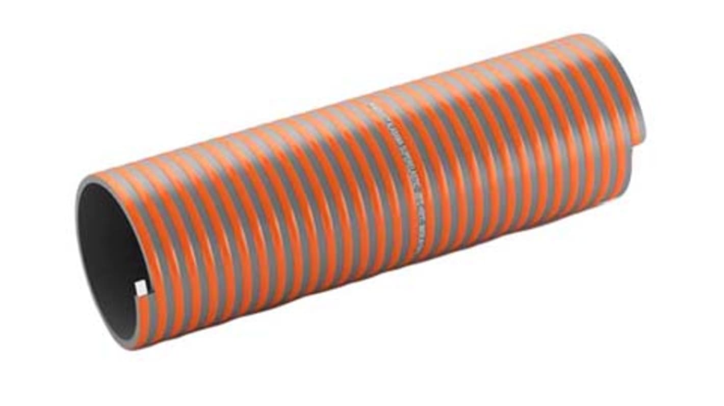 Contitech Alabama PVC, Hose Pipe, 50mm ID, 58.8mm OD, Orange, 10m