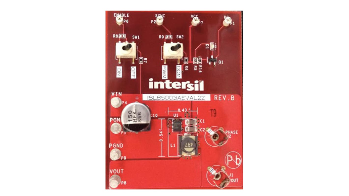 ルネサス エレクトロニクス 評価ボード, 評価ボード, バックレギュレータ, ISL85003AFRZ同期バックレギュレータ 用, ISL85003EVAL2Z