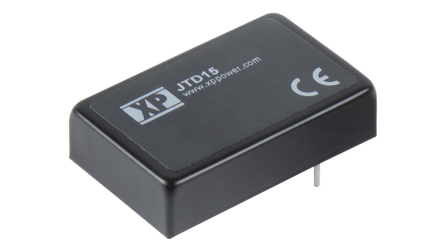 XP Power JTD15 DC-DC Converter, 5V dc/ 3A Output, 18 → 75 V dc Input, 15W, Through Hole, +100°C Max Temp -40°C